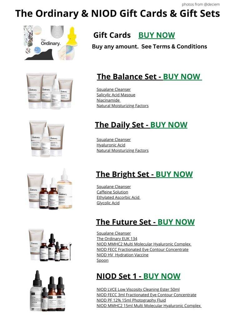 The Ordinary Gift Sets & NIOD Gift Sets